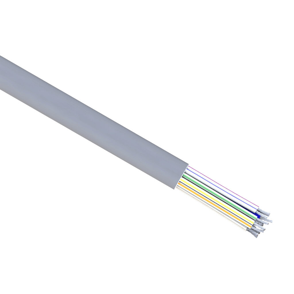 CC600-16-19U-1 - Quabbin control cable, unshielded, 19 conductors, 16 AWG, 19-stranded, tinned copper, PVC conductor insulation material, PVC jacket, gray, cut to length.