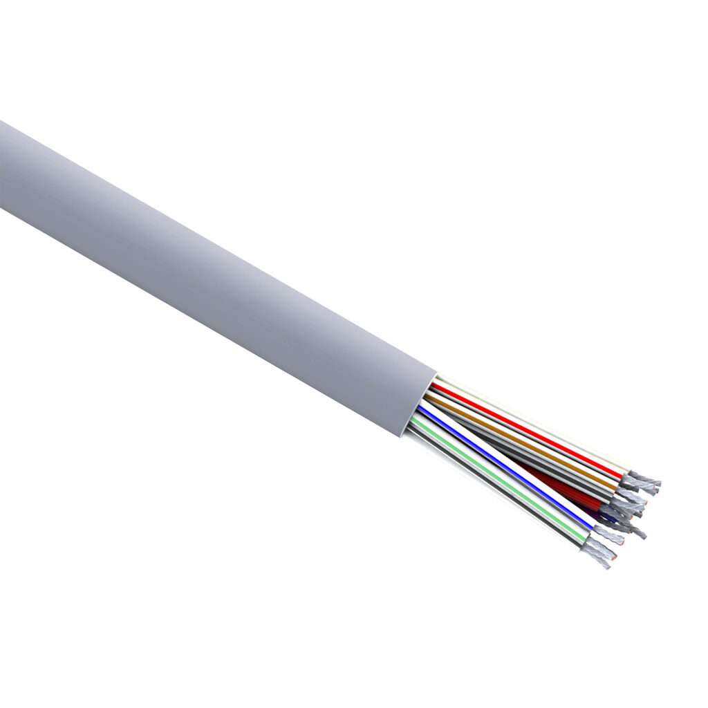 CC600-18-25U-1 - Quabbin control cable, unshielded, 25 conductors, 18 AWG, 16-stranded, tinned copper, PVC conductor insulation material, PVC jacket, gray, cut to length.