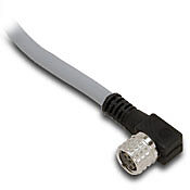 CD08-0W-100-C1 - AutomationDirect connection cable, M8 right-angle female to pigtail, 4-pole, PVC jacket, black, 32.8ft/10m cable length, IP67, sensor & signal.