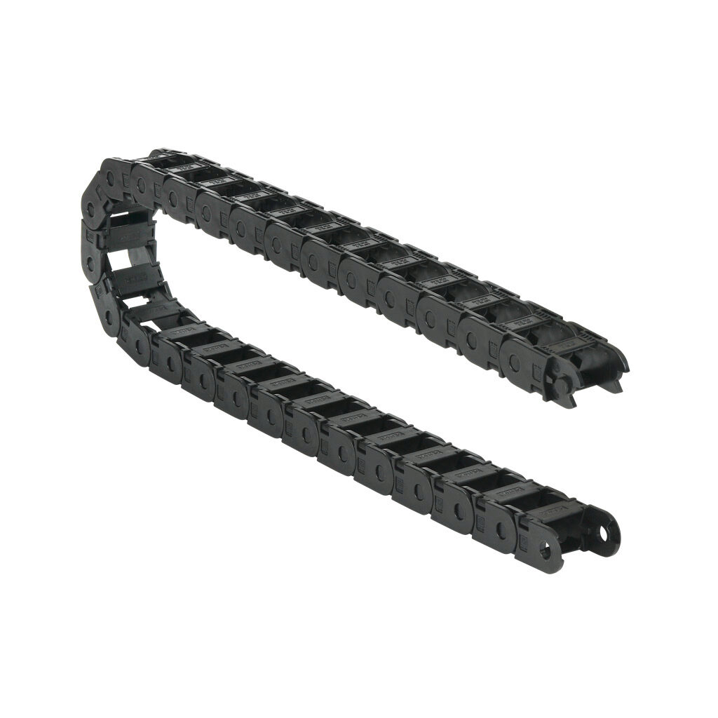 CDC-0.7X1.0R1.9N - Murrplastik MP18 cable drag chain, 0.71in inside height, 0.98in inside width, 1.89in bend radius, inside opening, 1.3in pitch, 3.2ft/1m length, black. Requires CDC-KAZ-0.7X1.0 bracket for mounting.