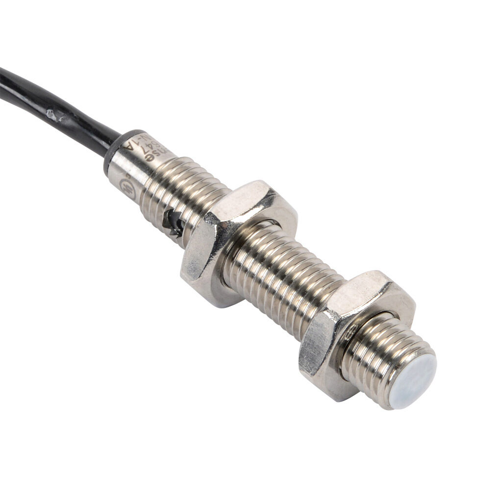 CE1-AN-1A - ProSense capacitive proximity sensor, tubular, 8mm diameter x 42mm body, stainless steel housing, NPN, N.O. output, 1.5mm sensing distance, flush, 100 Hz switching frequency, IP65, pigtail.