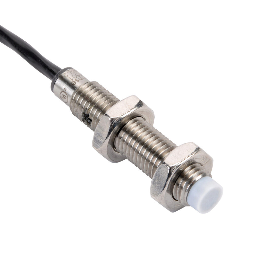 CE1-AN-2A - ProSense capacitive proximity sensor, tubular, 8mm diameter x 42mm body, stainless steel housing, NPN, N.O. output, 3mm sensing distance, non-flush, 100 Hz switching frequency, IP65, pigtail.