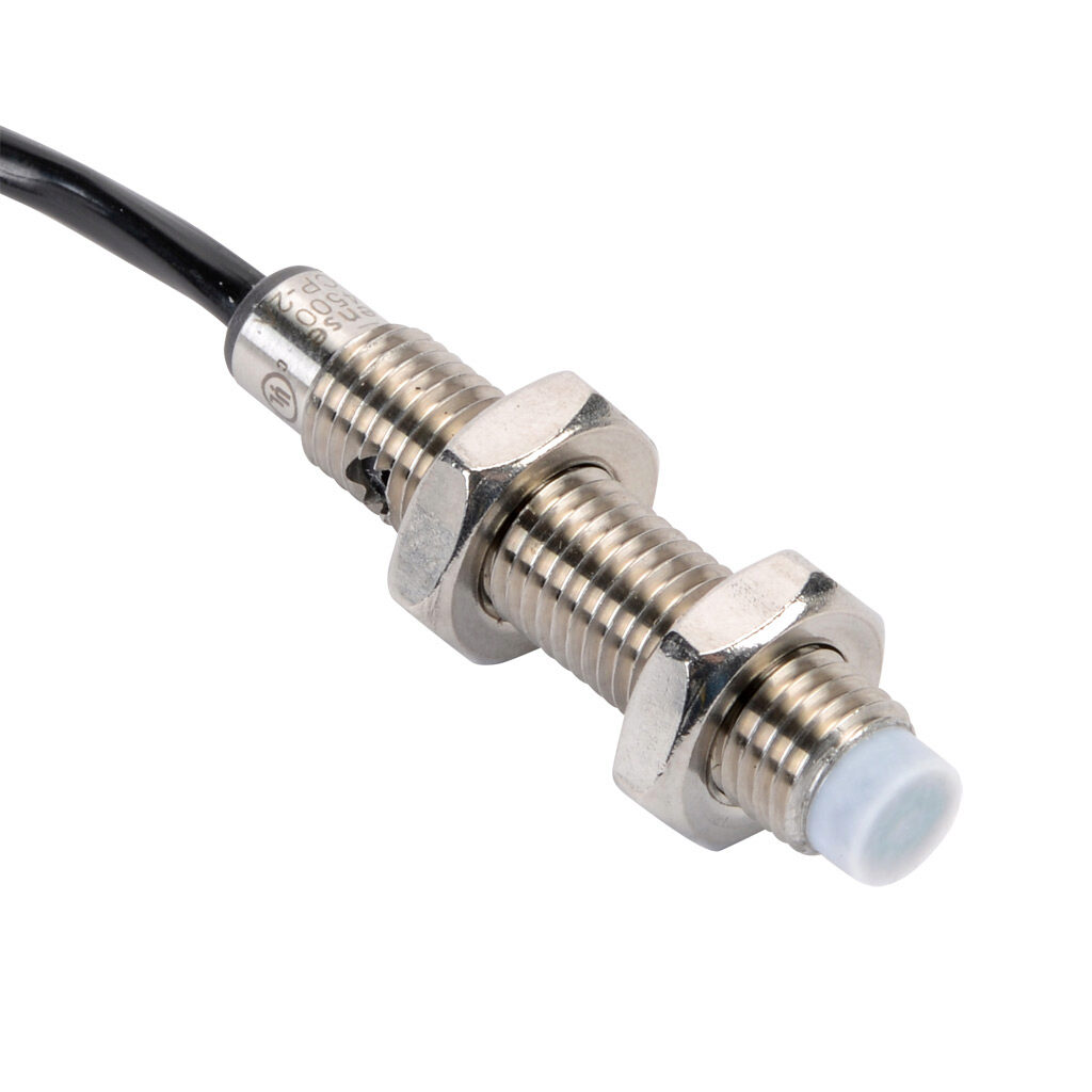 CE1-CP-2A - ProSense capacitive proximity sensor, tubular, 8mm diameter x 42mm body, stainless steel housing, PNP, N.C. output, 3mm sensing distance, non-flush, 100 Hz switching frequency, IP65, pigtail.