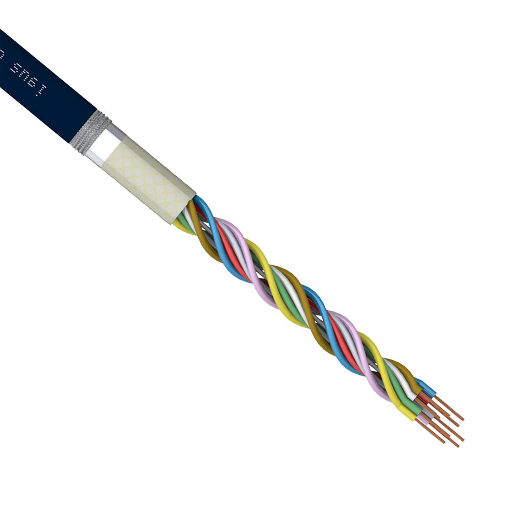 CF11-01-04-02-1 - igus continuous flexing control and signal cable, shielded, 4 twisted pairs, 26 AWG (0.14mm2), 18-stranded, bare copper, TPE conductor insulation material, TPE jacket, blue, cut to length.