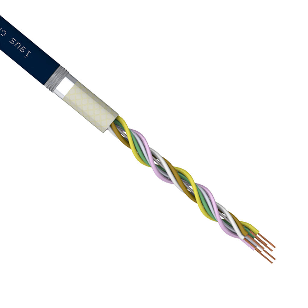 CF11-02-03-02-1 - igus continuous flexing control and signal cable, shielded, 3 twisted pairs, 24 AWG (0.25mm2), bare copper, TPE conductor insulation material, pair 1: white and brown, pair 2: green and yellow and pair 3: grey and pink, TPE jacke...