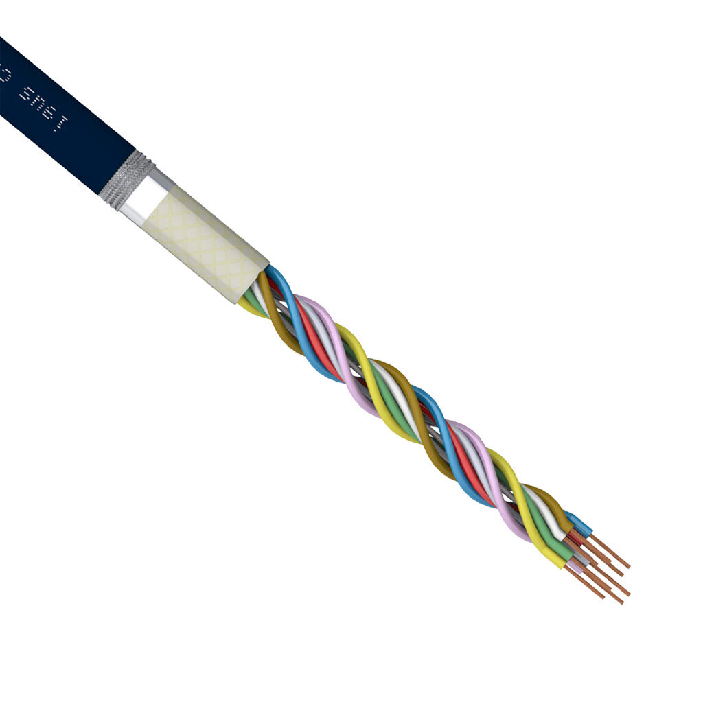 CF11-02-04-02-1 - igus continuous flexing control and signal cable, shielded, 4 twisted pairs, 24 AWG (0.25mm2), 32-stranded, bare copper, TPE conductor insulation material, TPE jacket, blue, cut to length.