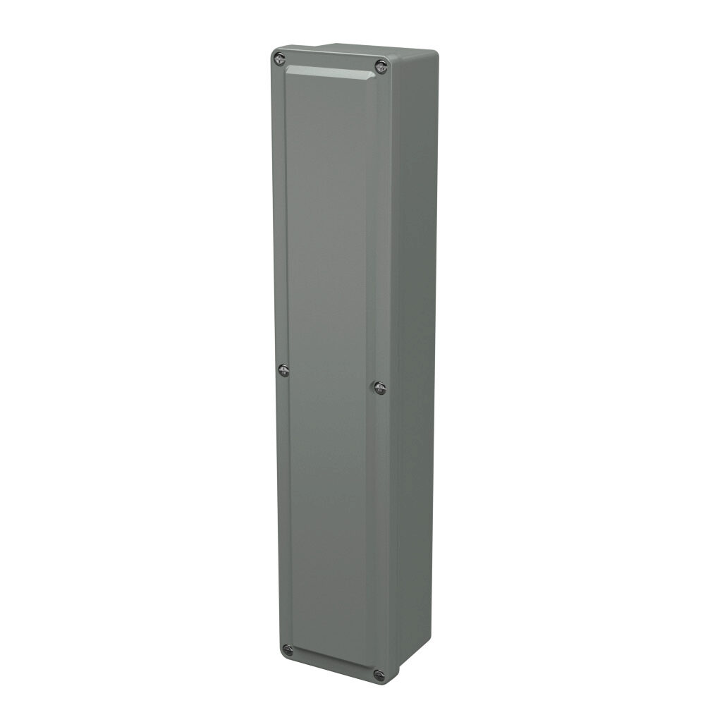 CF1732 - Stahlin CF series pushbutton enclosure, blank cover, NEMA 1/3R/4X/6P/12, 17 x 3 x 2in (HxWxD), wall mount, fiberglass reinforced polyester, gray, crowned screw cover.