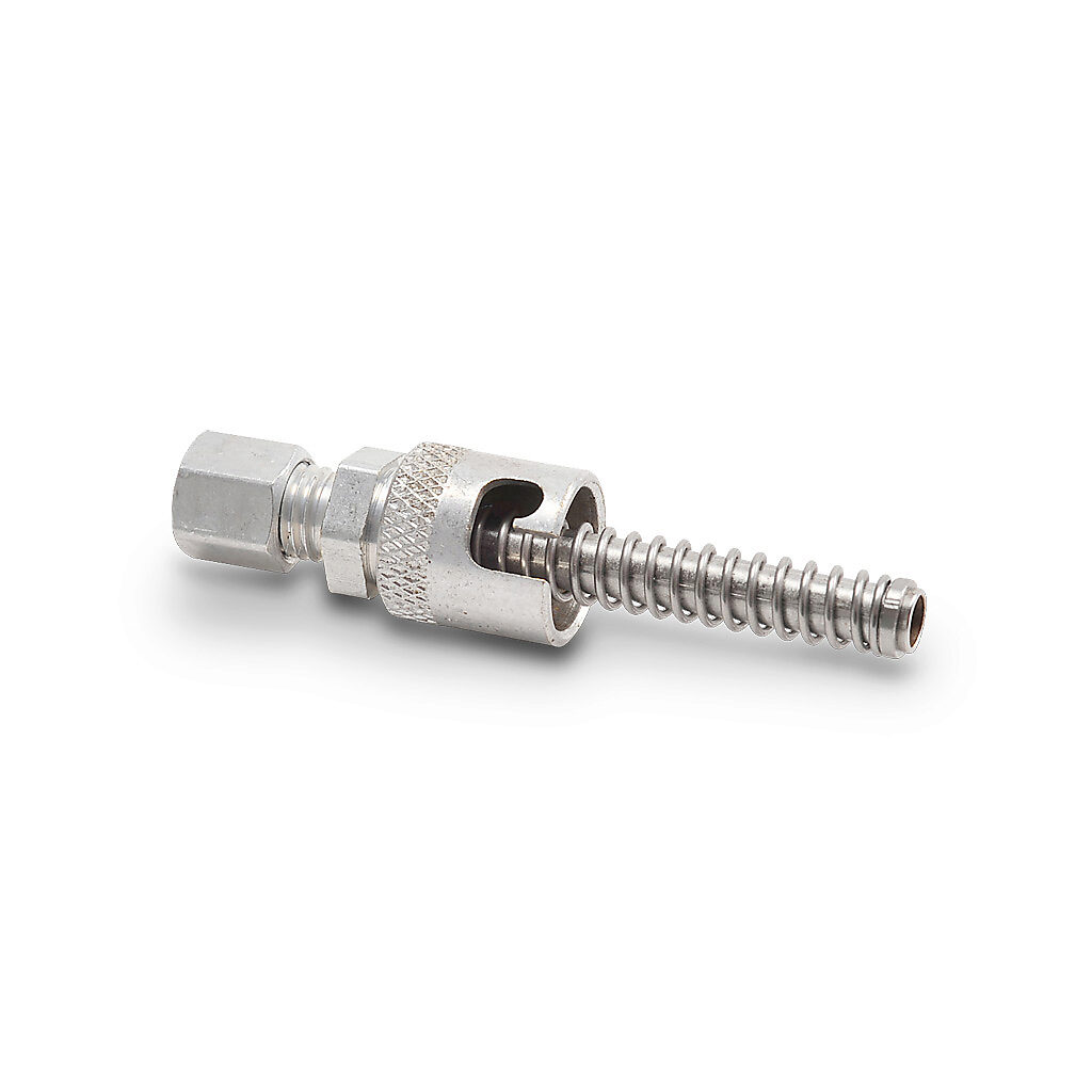 CF18-BC - ProSense adjustable bayonet cap compression fitting, zinc plated brass. For use with 1/8in outside diameter probe sheaths. Brass ferrule included.