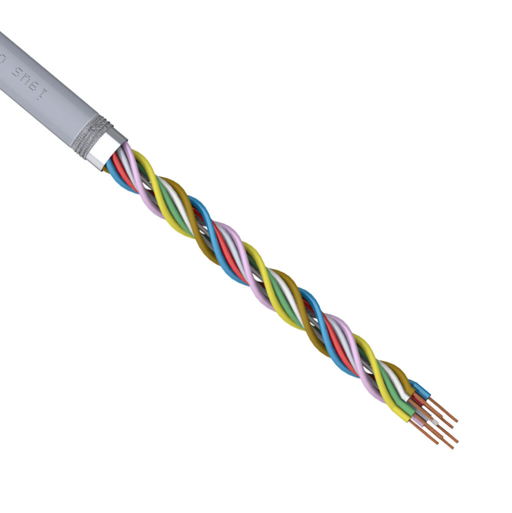 CF211-02-04-02-1 - igus continuous flexing control and signal cable, shielded, 4 twisted pairs, 24 AWG (0.25mm2), 32-stranded, bare copper, TPE conductor insulation material, PVC jacket, gray, cut to length.