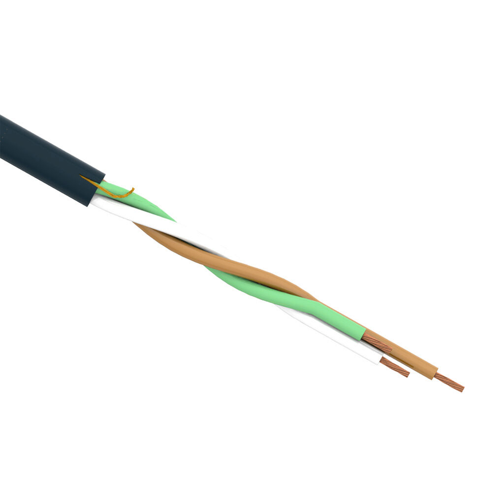 CF9-UL-05-03-1 - igus continuous flexing control cable, unshielded, 3 conductors (includes ground), 20 AWG (0.50mm2), bare copper, TPE conductor insulation material, black with white numbers and green/yellow ground, TPE jacket, gray, cut to length.