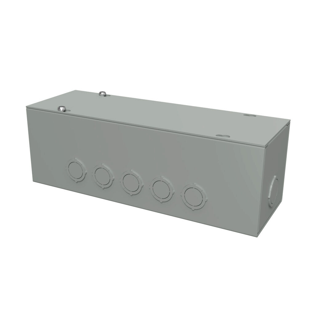 CGT1244 - Hammond wiring trough, 4 x 4 x 12in (HxDxL), NEMA 1, carbon steel, ANSI 61 gray, powder coat finish, screw cover.