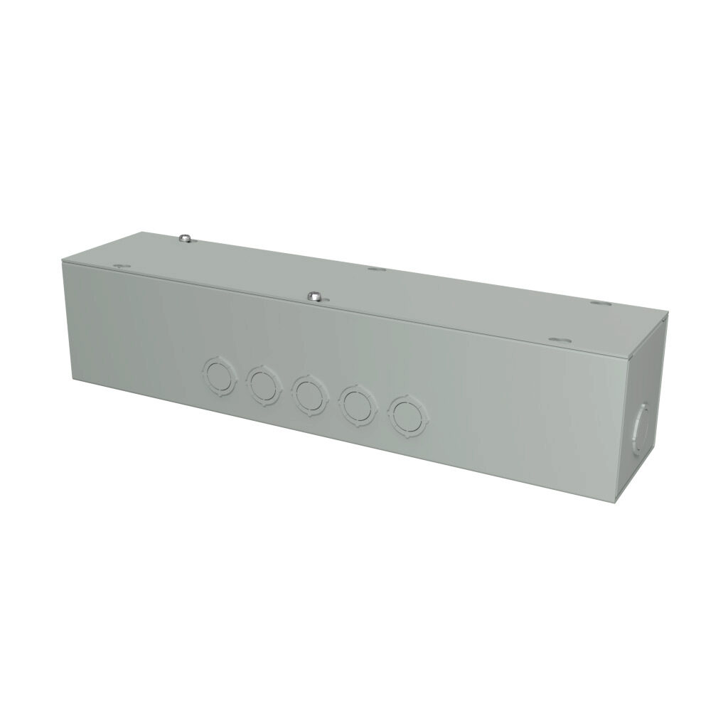CGT1844 - Hammond wiring trough, 4 x 4 x 18in (HxDxL), NEMA 1, carbon steel, ANSI 61 gray, powder coat finish, screw cover.