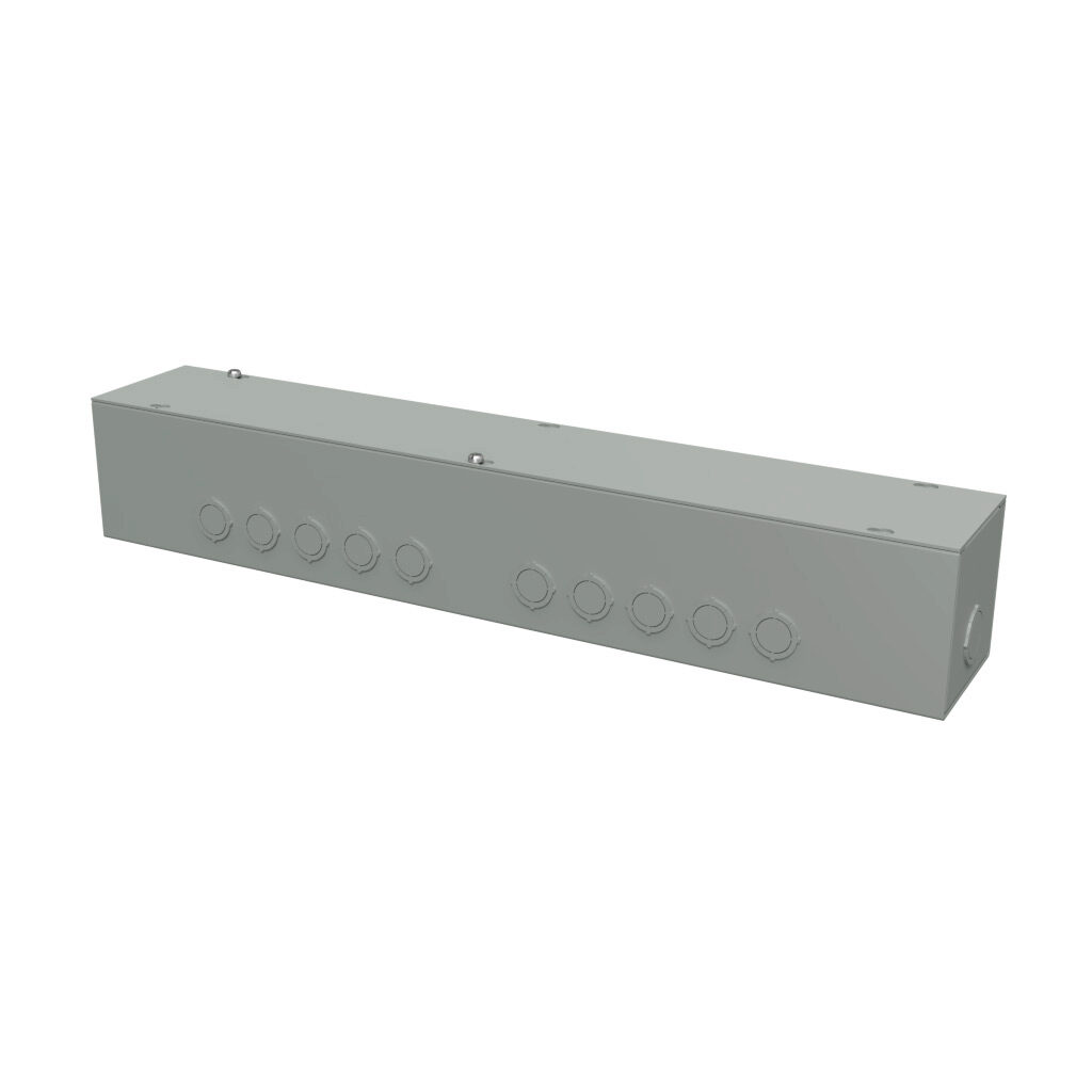 CGT2444 - Hammond wiring trough, 4 x 4 x 24in (HxDxL), NEMA 1, carbon steel, ANSI 61 gray, powder coat finish, screw cover.