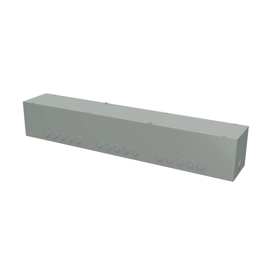 CGT3666 - Hammond wiring trough, 6 x 6 x 36in (HxDxL), NEMA 1, carbon steel, ANSI 61 gray, powder coat finish, screw cover.