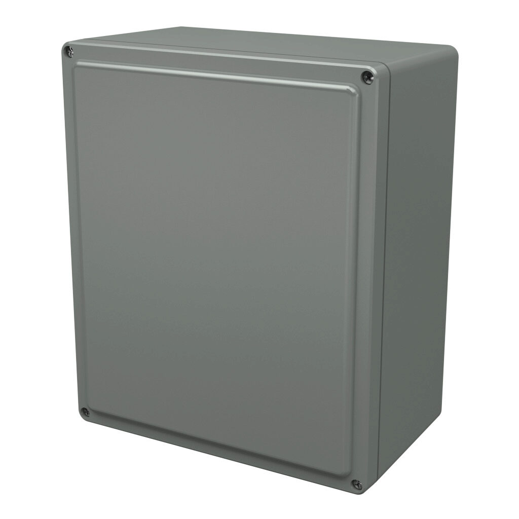 CL1311W - Stahlin Classic series enclosure, NEMA 1/3/3S/3R/4X/12, 13 x 11 x 6in (HxWxD), wall mount, fiberglass reinforced polyester, gray, crowned screw cover.