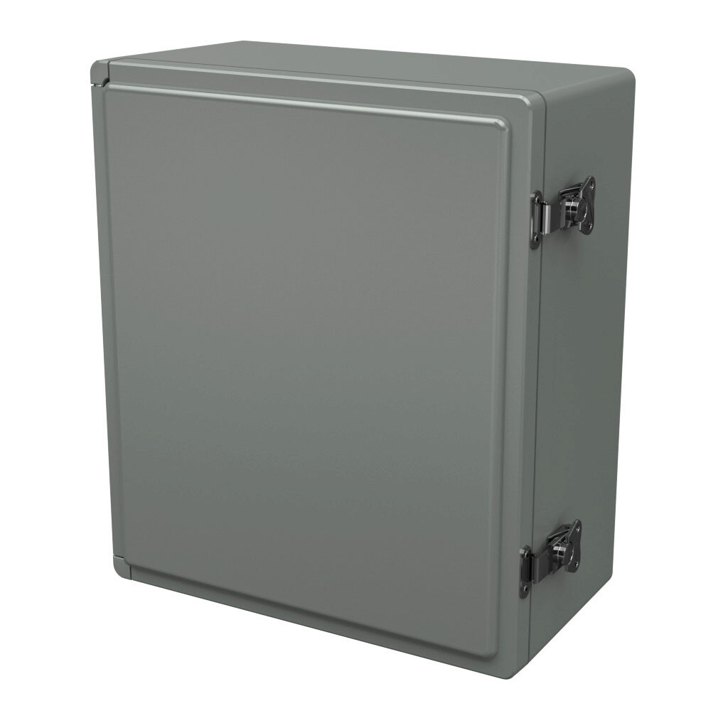 CL1513HLL - Stahlin Classic series enclosure, NEMA 1/3/3S/3R/4X/12, 15 x 13 x 7in (HxWxD), wall mount, fiberglass reinforced polyester, gray, crowned single-door, twist-lock latch.