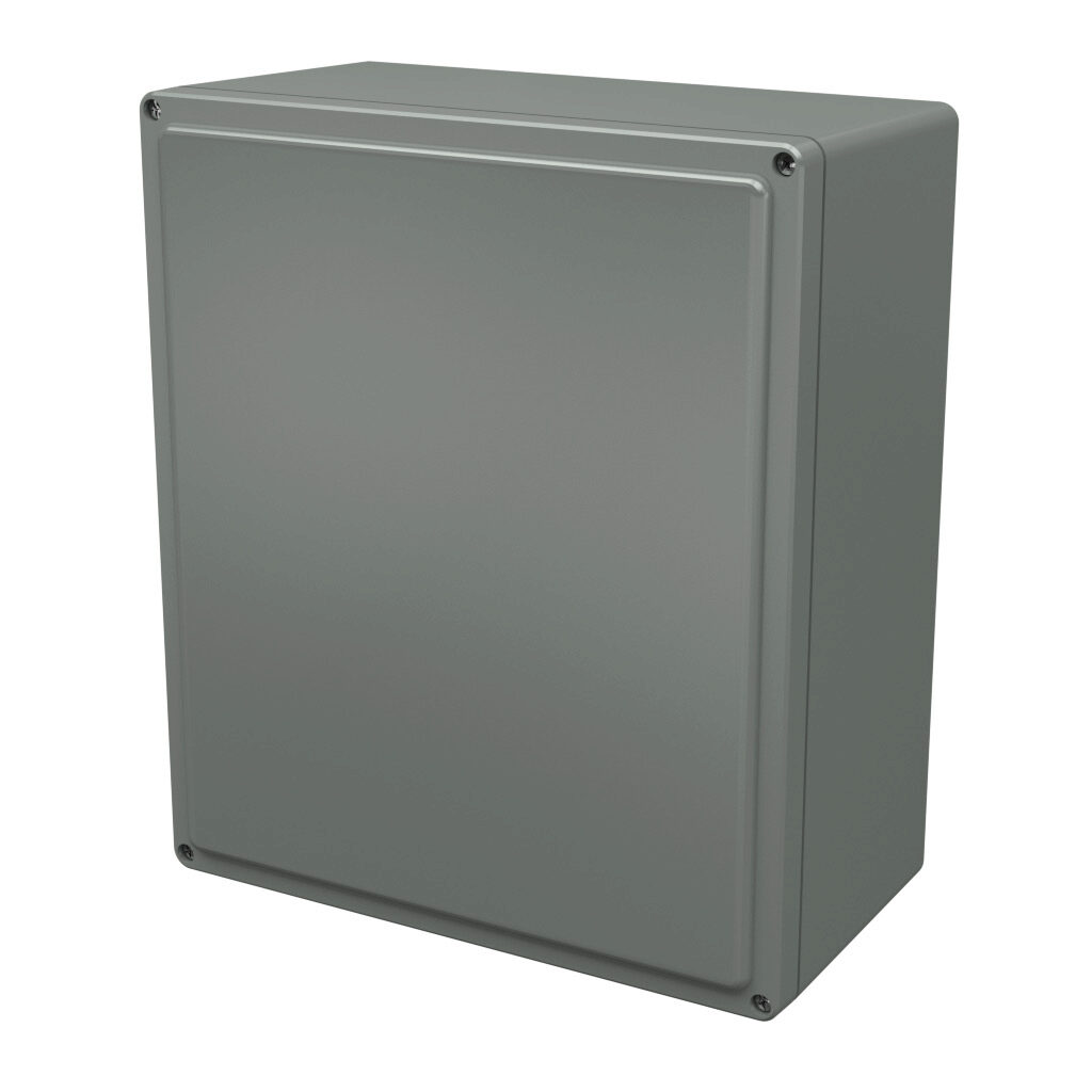 CL1513W - Stahlin Classic series enclosure, NEMA 1/3/3S/3R/4X/12, 15 x 13 x 7in (HxWxD), wall mount, fiberglass reinforced polyester, gray, crowned screw cover.