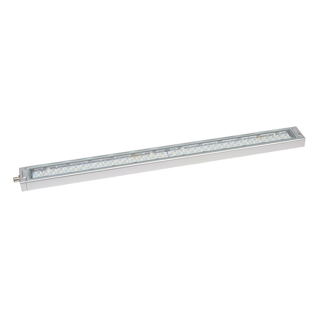 CLK6C-24AG-CD - Patlite LED light bar, 600mm length, 24 VDC operating voltage, daylight white, bracket mount, 4-pin M12 quick-disconnect, aluminum body, IP66, IP67 and IP69K. Mounting bracket included.