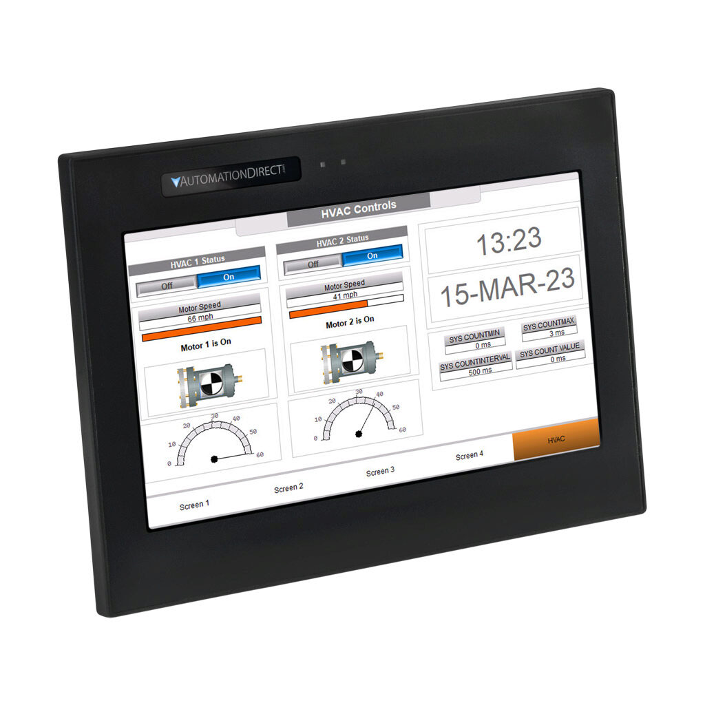 CM5-T10W - C-more CM5 series touch screen HMI, 10in color TFT LCD, resistive single-touch, widescreen, 1024 x 600 pixel, WSVGA, LED backlight, (2) Ethernet, (3) serial and (4) USB ports and (1) memory card slot.