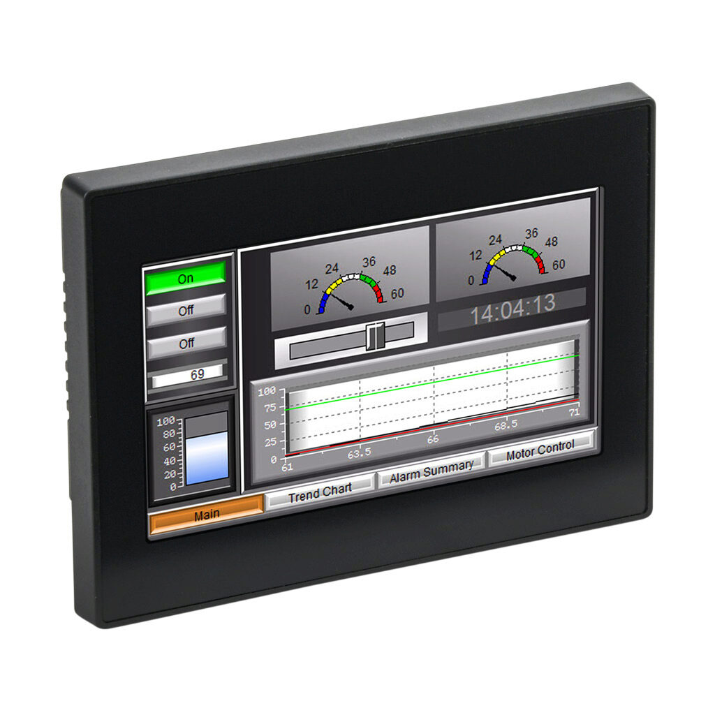 CM5-T4W - C-more CM5 series touch screen HMI, 4in color TFT LCD, resistive single-touch, widescreen, 480 x 272 pixel, WQVGA, LED backlight, (1) Ethernet, (2) serial and (2) USB ports and (1) memory card slot.