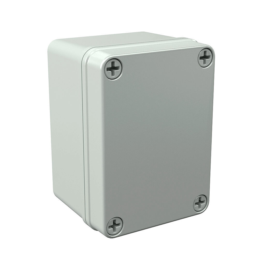 COPC432 - AttaBox Commander series pushbutton enclosure, blank cover, NEMA 1/3R/4X/6P/12, 4 x 3 x 2in (HxWxD), wall mount, polycarbonate, light gray, gloss finish, screw cover.