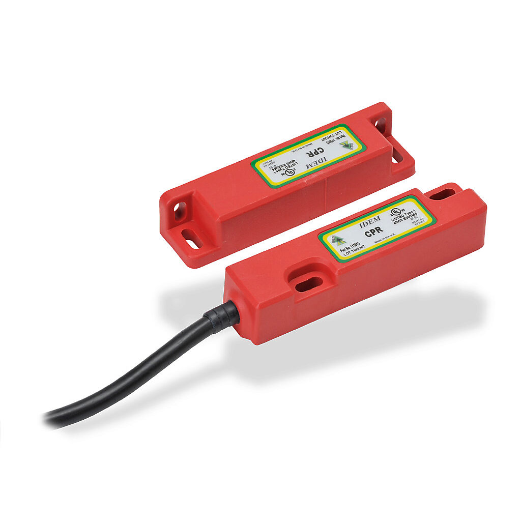 CPR-113015 - IDEM safety switch set, non-contact magnetic, (1) N.C. safety output(s), (1) N.O. monitoring output(s), plastic housing, 83 x 20mm, pigtail, 32.8ft/10m cable length.
