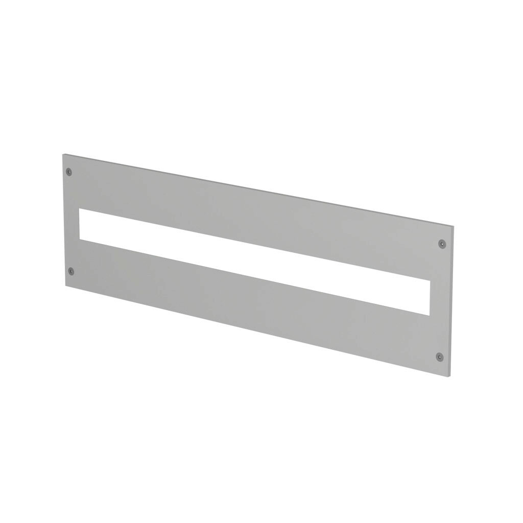 CPZ8422 - Quadritalia OK series modular cover, 200 x 800mm (HxW), 1 cutout, 47 x 630mm connector cutout(s), carbon steel, RAL 7035 light gray, powder coat finish. For use with TMKxx8 inner frame in 800mm width enclosures.