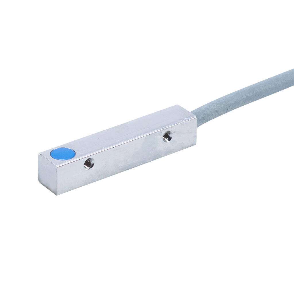 CR5-AP-2F - AutomationDirect inductive proximity sensor, rectangular, 5 x 5 x 25mm body, nickel-plated brass housing, PNP, N.O. output, 1.5mm sensing distance, flush, 3 kHz switching frequency, IP67, 3-pin M8 quick-disconnect.