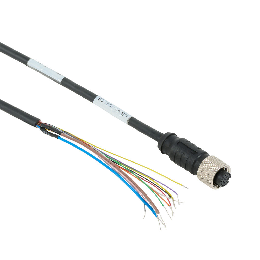 CS-A1-15-U-25 - Datalogic cable, connection, 17-pin M12 female quick-disconnect to pigtail, PVC, 82ft/25m cable length.