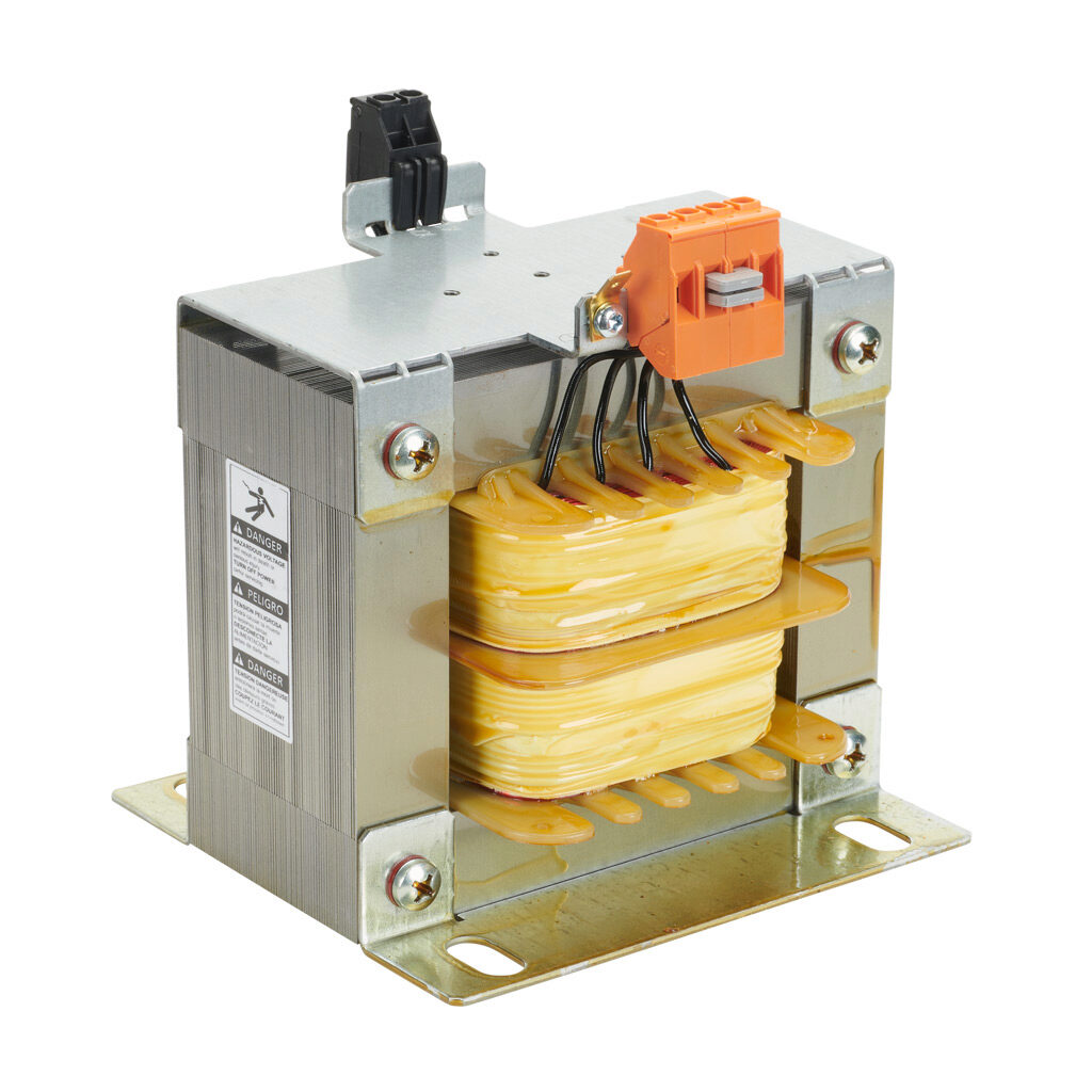 CT-075-048-12-0 - BLOCK control transformer, open core, 750 VA, 1-phase, 240/480 VAC, 120 VAC secondary, 50/60 Hz, panel mount.