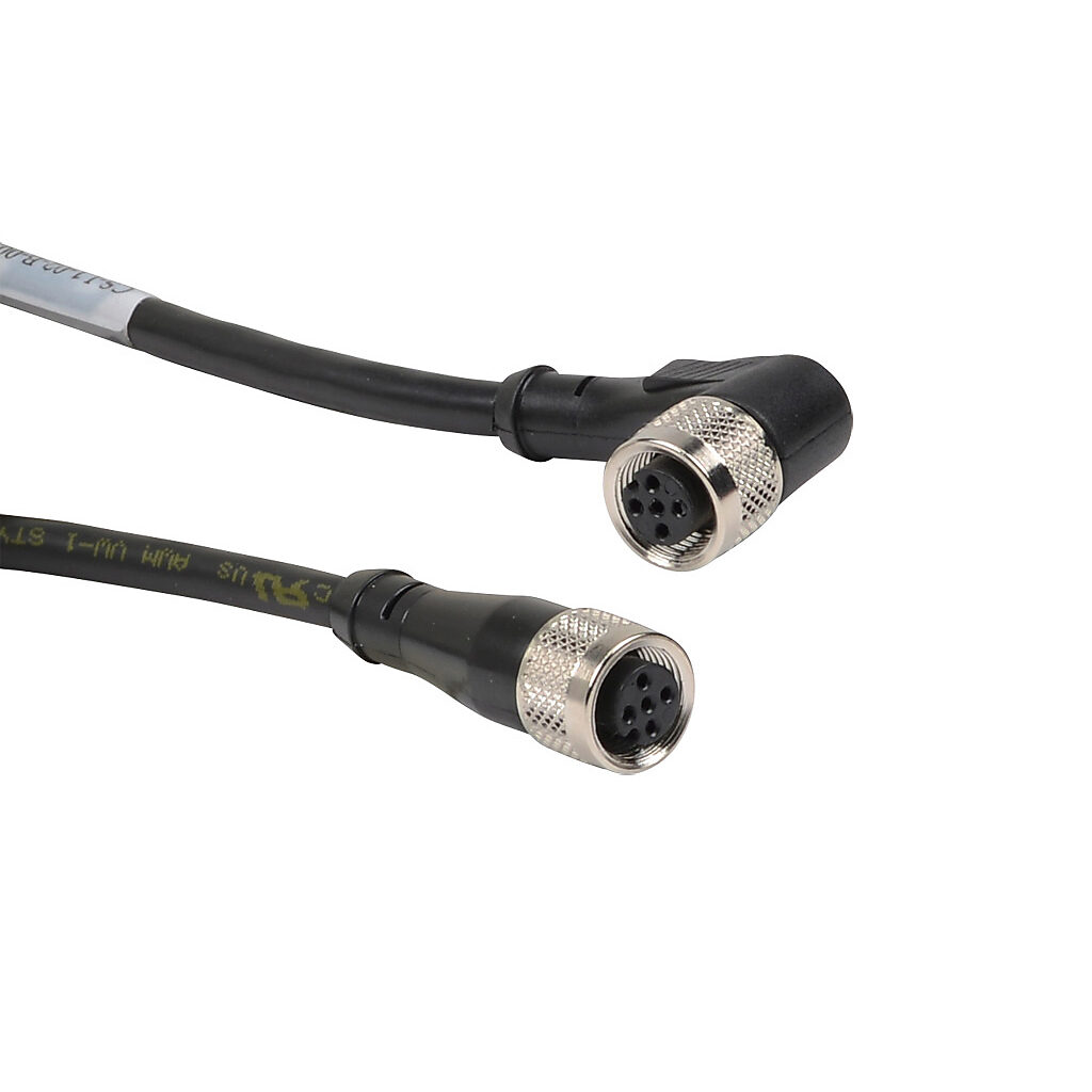 CV-L1-02-B-007 - Datalogic cable, L-muting, 5-pin M12 quick-disconnect to 5-pin M12 quick-disconnect, PVC, 1.6ft/0.5m cable length.