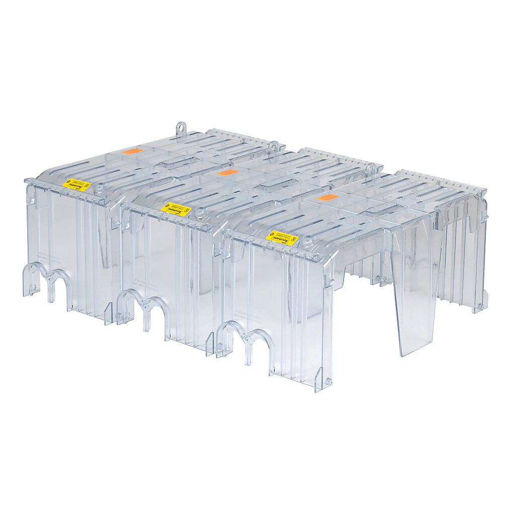 CVR-J-60600-3 - Bussmann fuse block cover, package of 3. For use with 600V 600A Class J modular fuse blocks.
