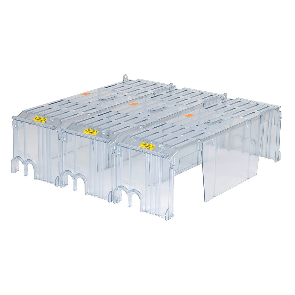 CVR-RH-60600-3 - Bussmann fuse block cover, package of 3. For use with 600V 600A Class R modular fuse blocks.