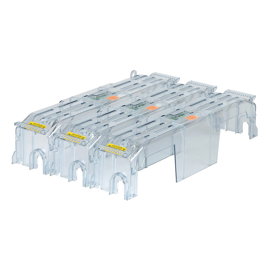 CVRI-RH-60200-3 - Bussmann fuse block cover, with indicator. Package of 3. For use with 600V 200A Class R modular fuse blocks.