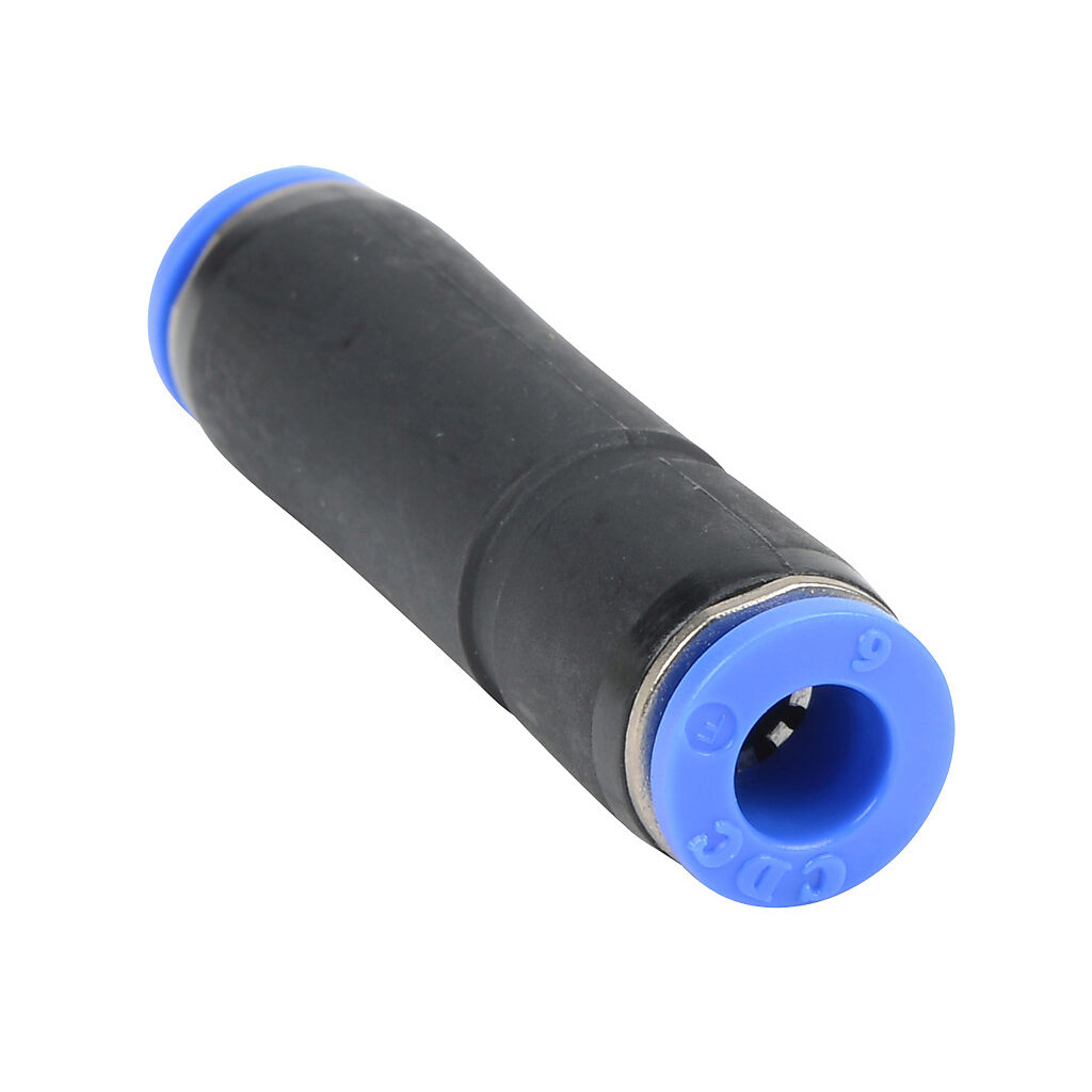 CVU6M - NITRA pneumatic push-to-connect fitting, check valve, thermoplastic (PBT) body, (1) 6mm push-to-connect to (1) 6mm push-to-connect. Package of 5.