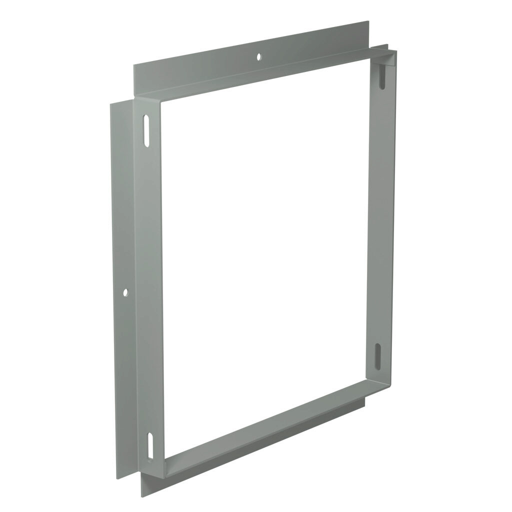 CWAD12 - Hammond CW series lay-in wireway fitting, box connector, 12 x 12in, carbon steel, ANSI 61 gray, powder coat finish, NEMA 1. For use with CW series wireway.