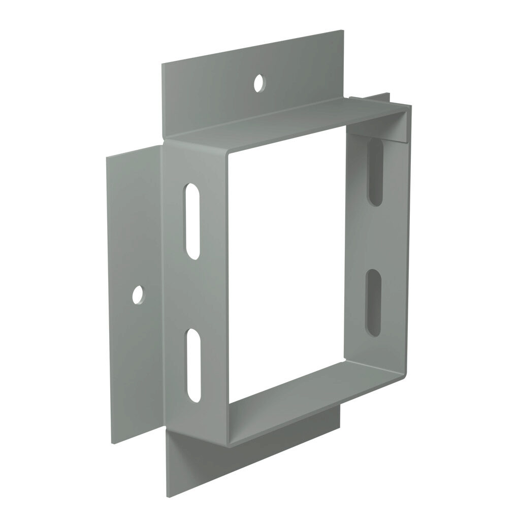CWAD4 - Hammond CW series lay-in wireway fitting, box connector, 4 x 4in, carbon steel, ANSI 61 gray, powder coat finish, NEMA 1. For use with CW series wireway.
