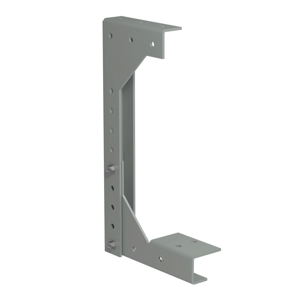 CWHD2 - Hammond ceiling hanger, 2.5 x 2.5in, carbon steel, ANSI 61 gray, powder coat finish. For use with CW series wireway.
