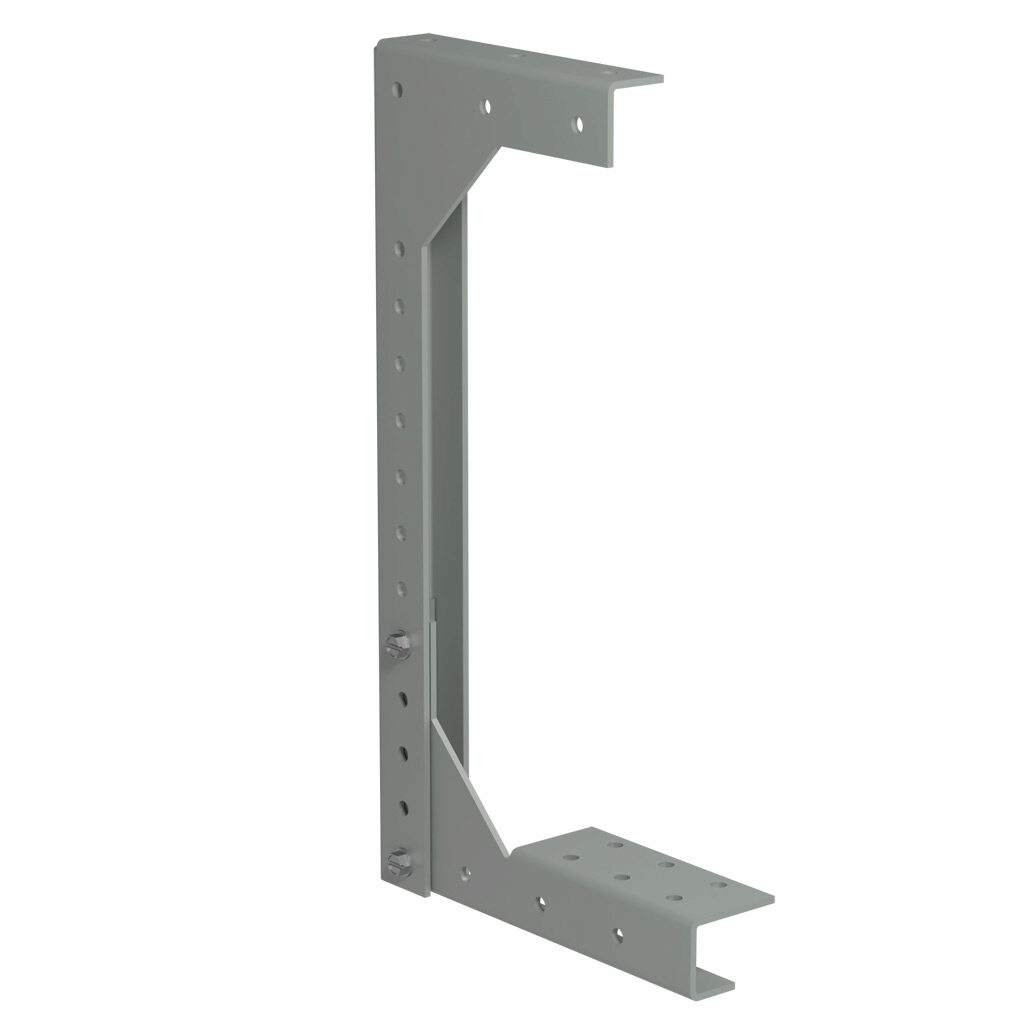 CWHD4 - Hammond ceiling hanger, 4 x 4in, carbon steel, ANSI 61 gray, powder coat finish. For use with CW series wireway.