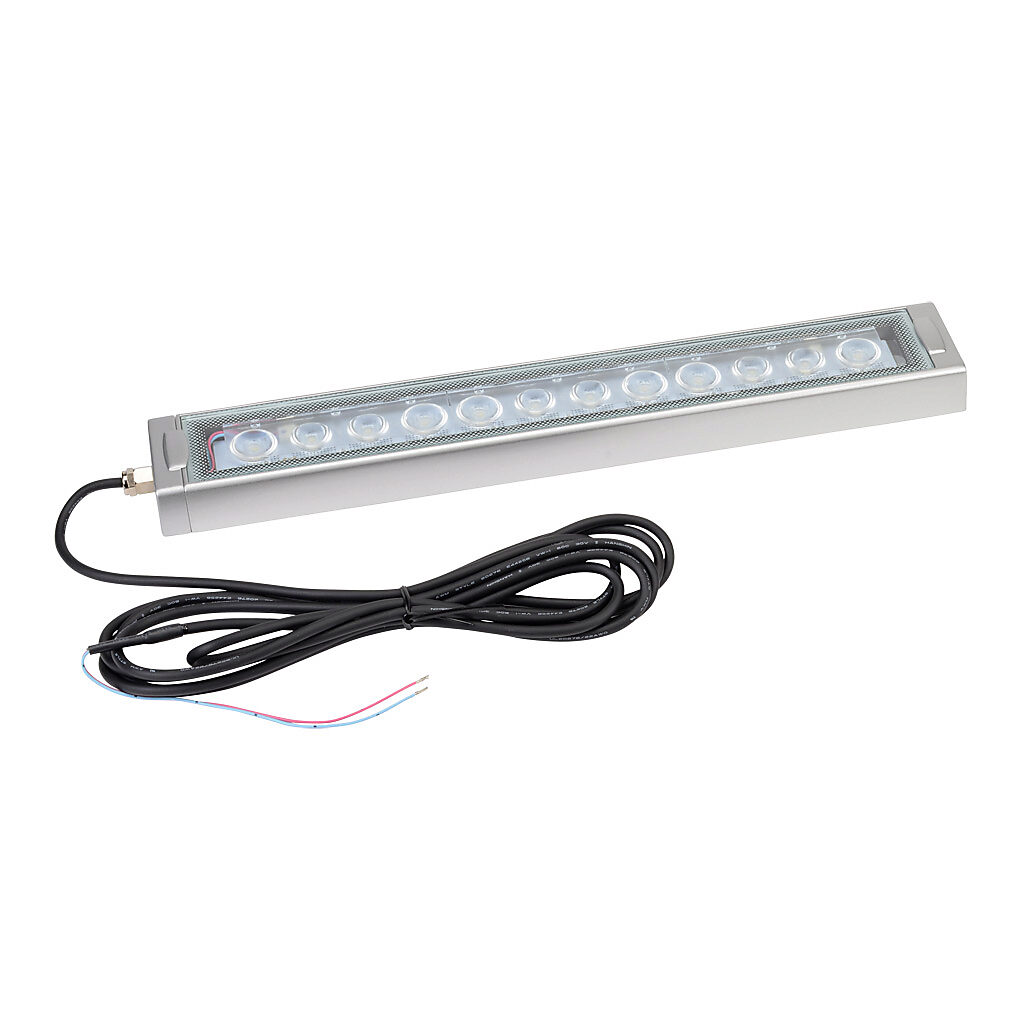 CWK3S-24-CD - Patlite LED light bar, 300mm length, 24 VDC operating voltage, daylight white, bracket mount, pigtail, aluminum body, 9.8ft/3m cable length, IP66 and IP67. Mounting bracket included.