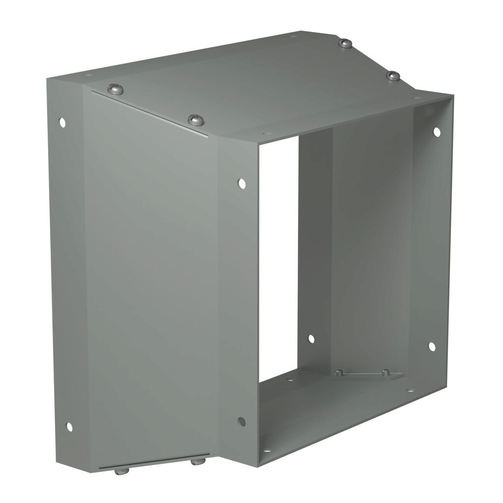 CWRD108 - Hammond CW series lay-in wireway fitting, reducer, 10 x 10in to 8 x 8in, carbon steel, ANSI 61 gray, powder coat finish, NEMA 1. For use with CW series wireway.