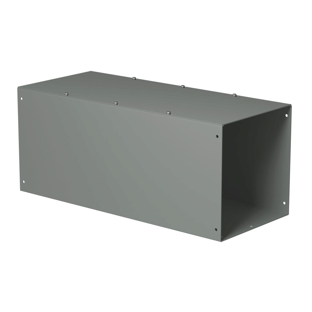 CWSC1024NK - Hammond CW series lay-in wireway, 10 x 10 x 24in, carbon steel, ANSI 61 gray, powder coat finish, screw cover, NEMA 1.