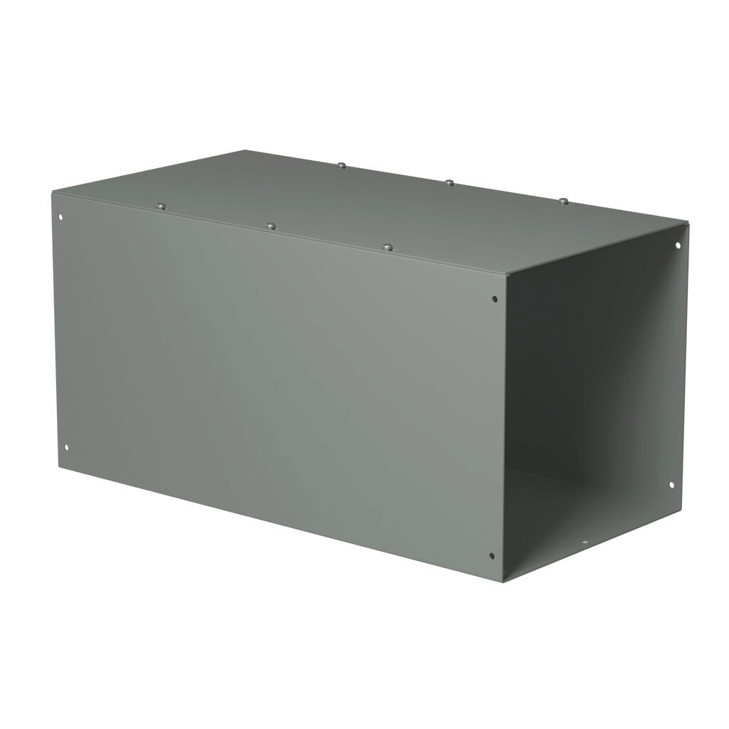 CWSC1224NK - Hammond CW series lay-in wireway, 12 x 12 x 24in, carbon steel, ANSI 61 gray, powder coat finish, screw cover, NEMA 1.