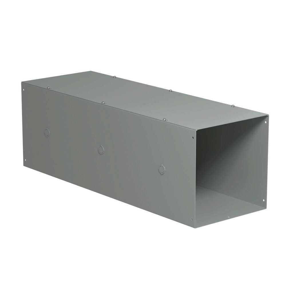 CWSC1236 - Hammond CW series lay-in wireway, 12 x 12 x 36in, carbon steel, ANSI 61 gray, powder coat finish, screw cover, with knockouts, NEMA 1.
