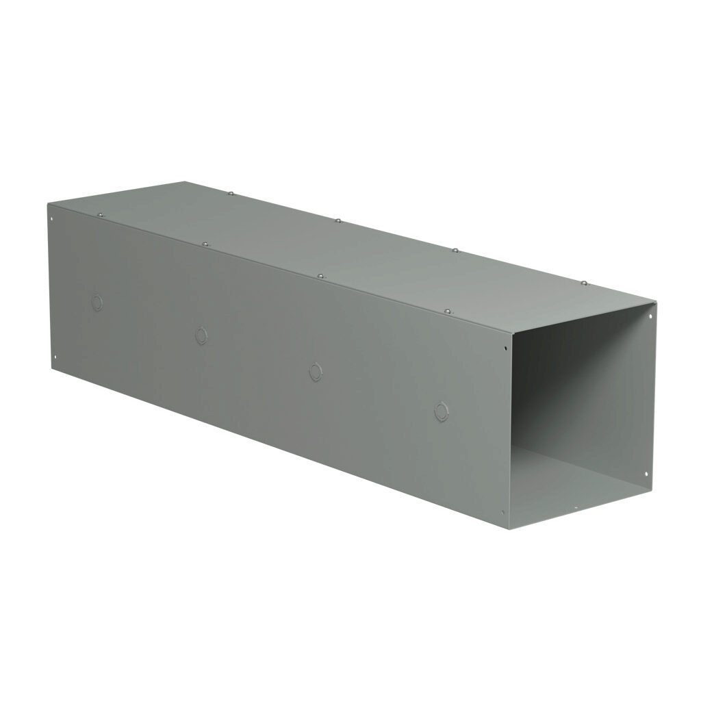 CWSC1248 - Hammond CW series lay-in wireway, 12 x 12 x 48in, carbon steel, ANSI 61 gray, powder coat finish, screw cover, with knockouts, NEMA 1.