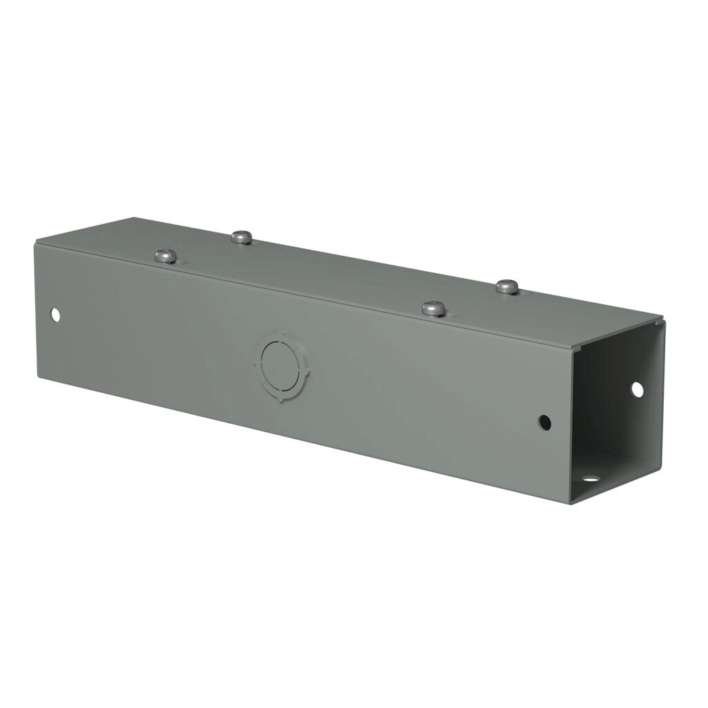 CWSC212 - Hammond CW series lay-in wireway, 2.5 x 2.5 x 12in, carbon steel, ANSI 61 gray, powder coat finish, screw cover, with knockouts, NEMA 1.