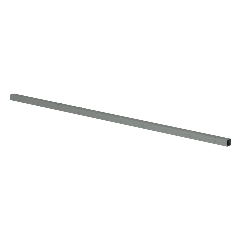 CWSC2120 - Hammond CW series lay-in wireway, 2.5 x 2.5 x 120in, carbon steel, ANSI 61 gray, powder coat finish, screw cover, with knockouts, NEMA 1.