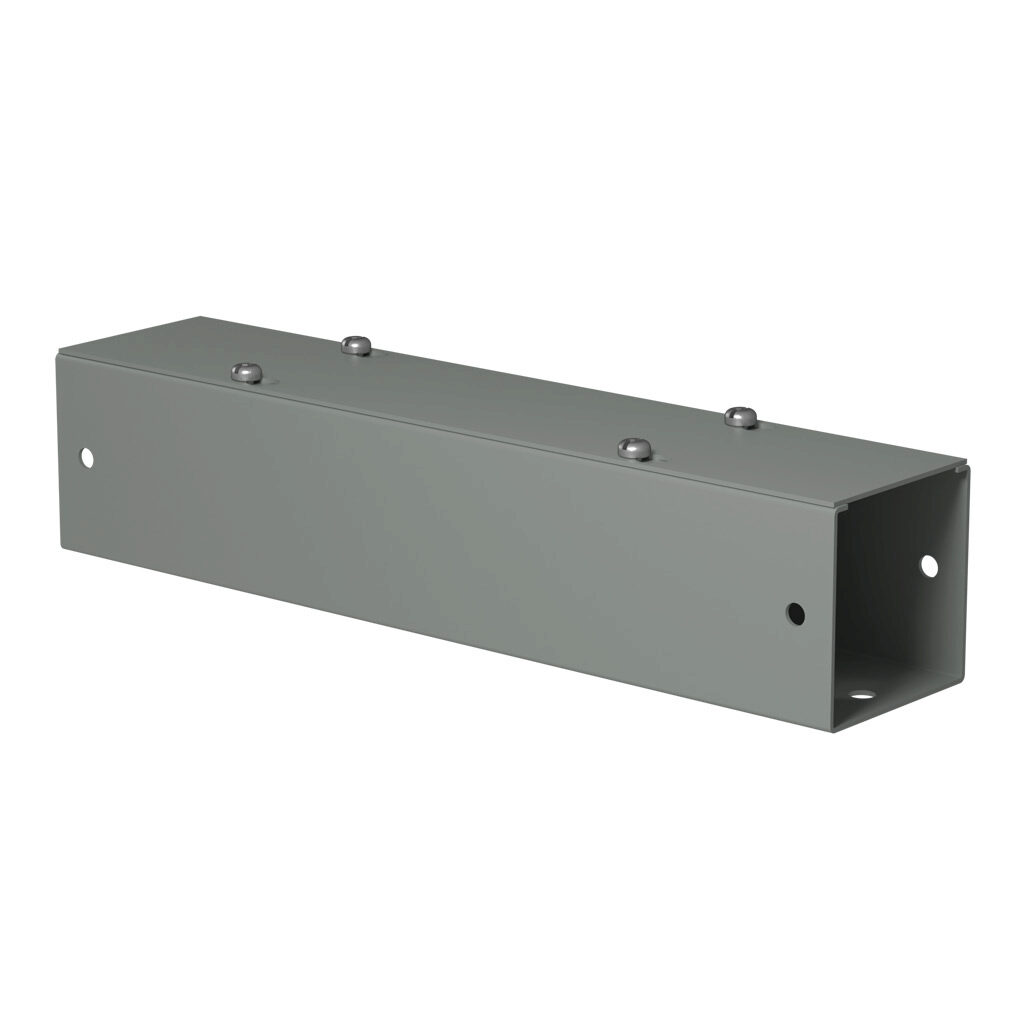 CWSC212NK - Hammond CW series lay-in wireway, 2.5 x 2.5 x 12in, carbon steel, ANSI 61 gray, powder coat finish, screw cover, NEMA 1.