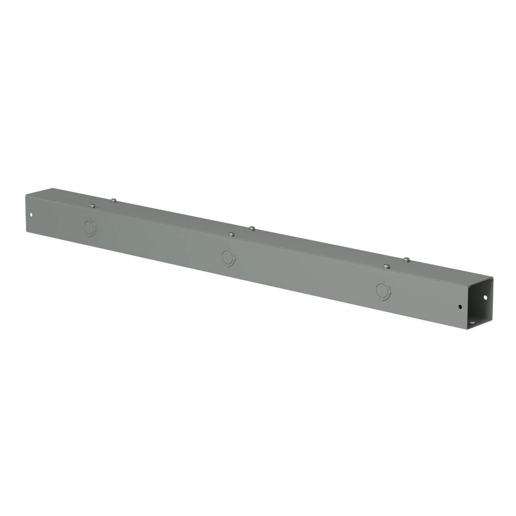 CWSC236 - Hammond CW series lay-in wireway, 2.5 x 2.5 x 36in, carbon steel, ANSI 61 gray, powder coat finish, screw cover, with knockouts, NEMA 1.