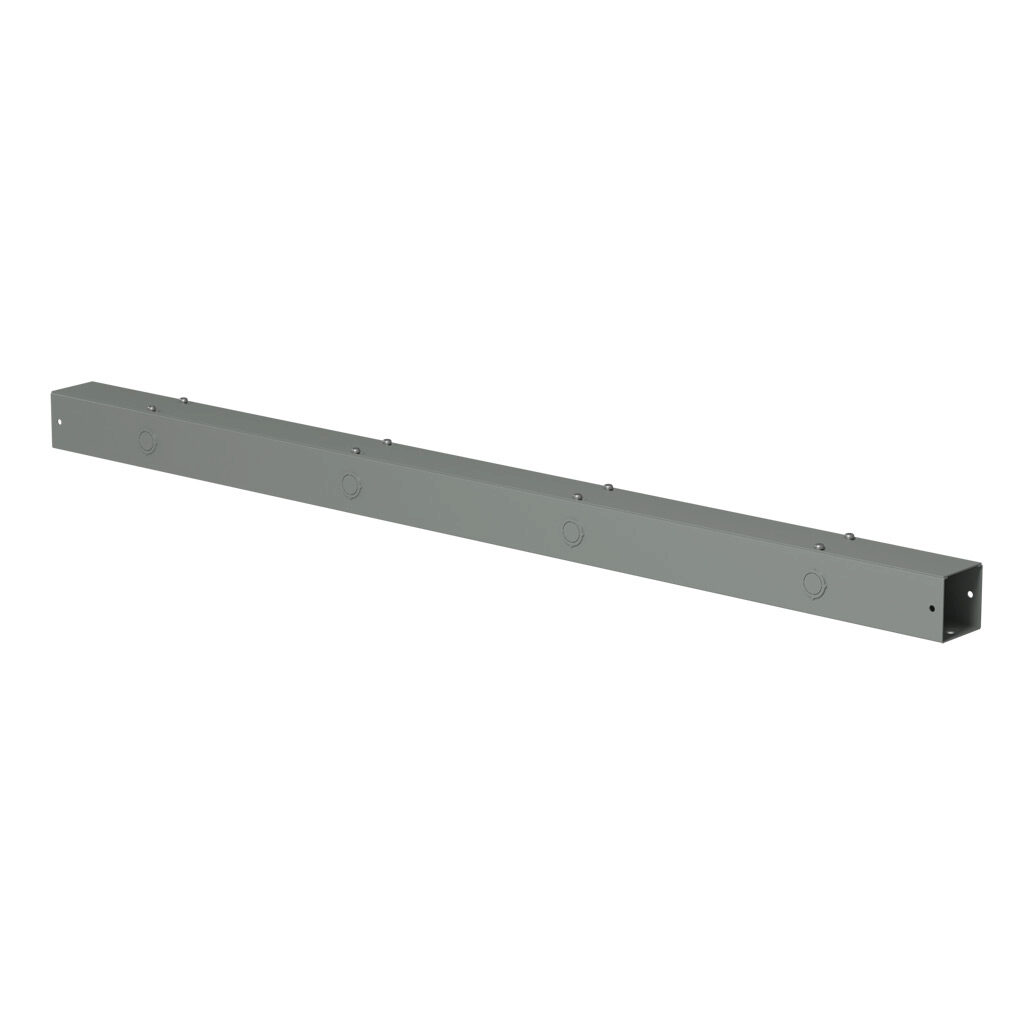 CWSC248 - Hammond CW series lay-in wireway, 2.5 x 2.5 x 48in, carbon steel, ANSI 61 gray, powder coat finish, screw cover, with knockouts, NEMA 1.